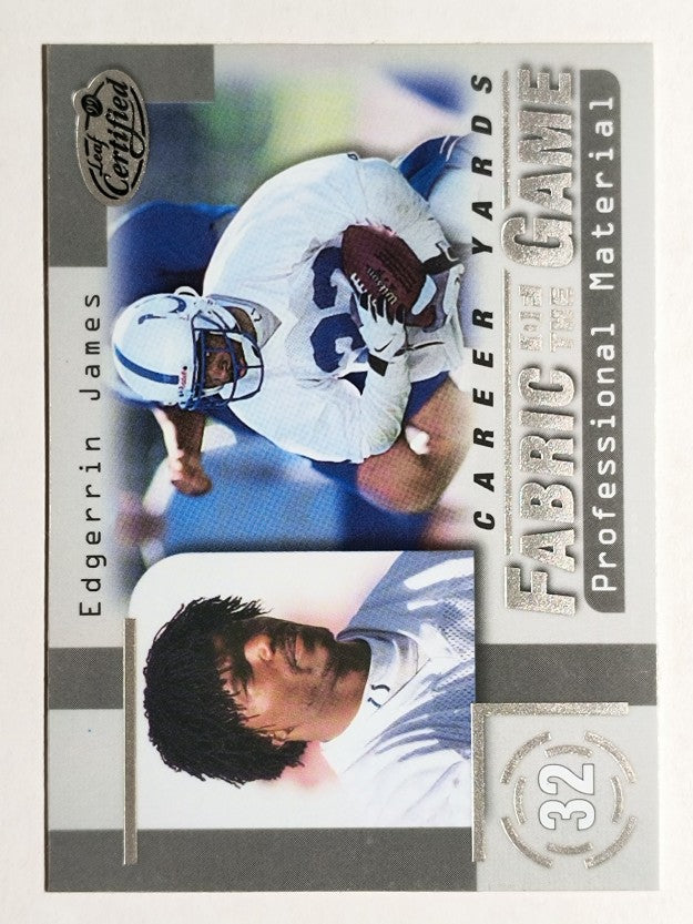 1999 Leaf Certified Fabric of the Game #FG72 Edgerrin James/1000