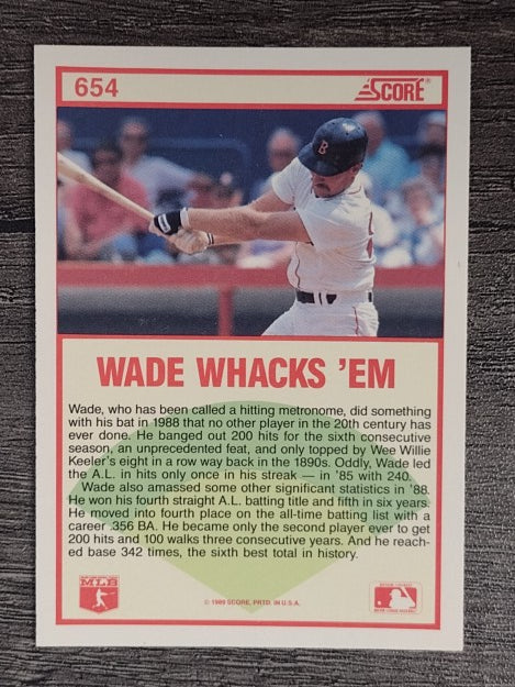 1989 Score #654B Wade Boggs HL COR