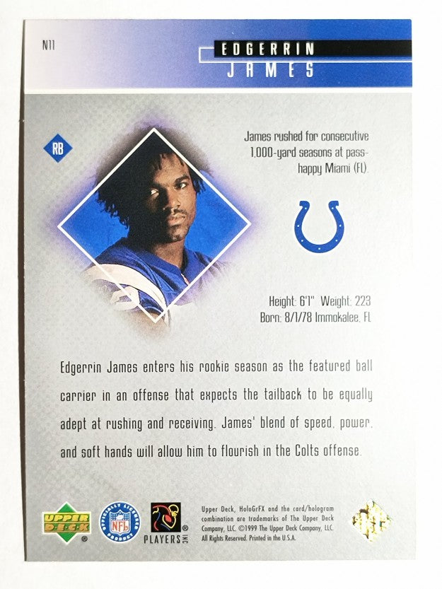 1999 Upper Deck HoloGrFX 24/7 #N11 Edgerrin James