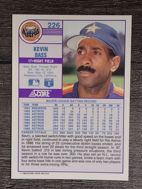 1989 Score #226 Kevin Bass