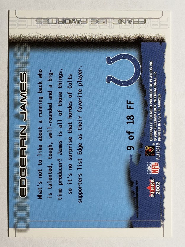 2002 Flair Franchise Favorites #9 Edgerrin James