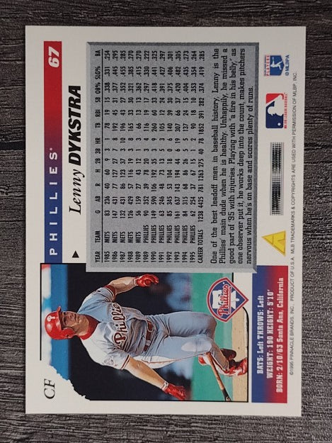 1996 Score #67 Lenny Dykstra