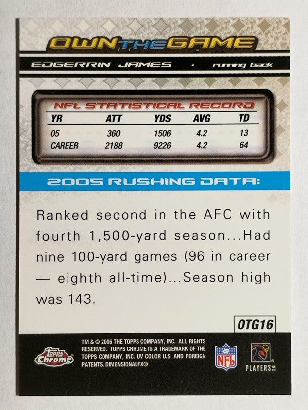 2006 Topps Chrome Own The Game #OTG16 Edgerrin James