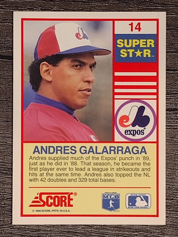 1990 Score 100 Superstars #14 Andres Galarraga