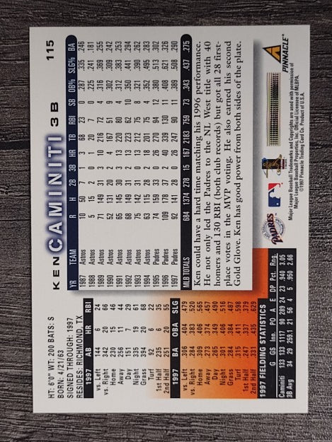 1998 Score #115 Ken Caminiti