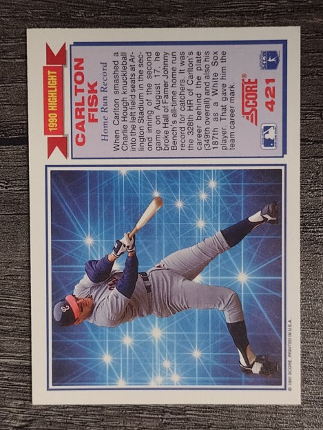 1991 Score #421 Carlton Fisk HL