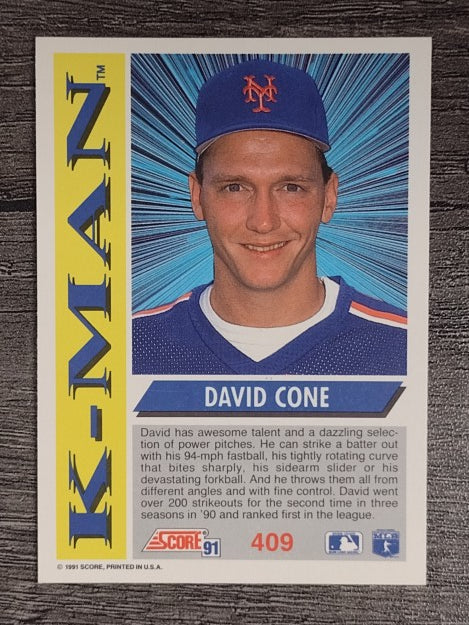 1991 Score #409 David Cone KM