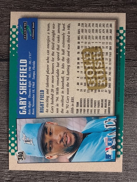 1995 Score Gold Rush #340 Gary Sheffield