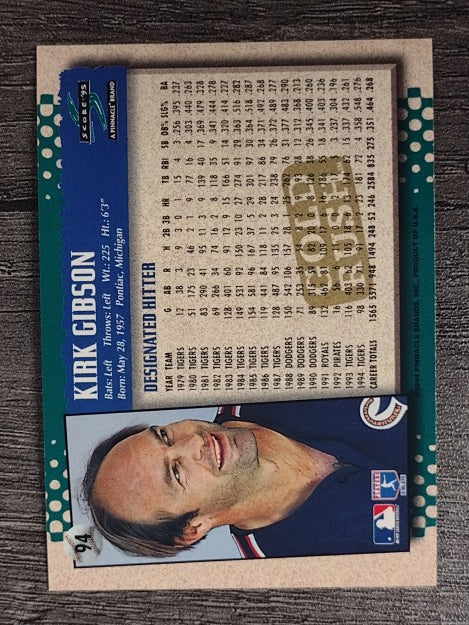 1995 Score Gold Rush #94 Kirk Gibson