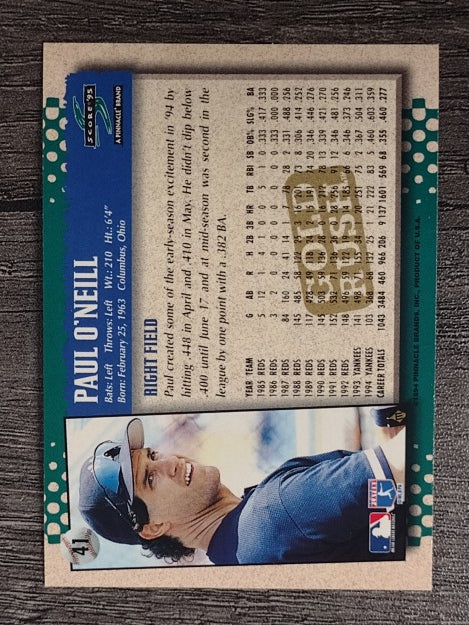 1995 Score Gold Rush #41 Paul O'Neill