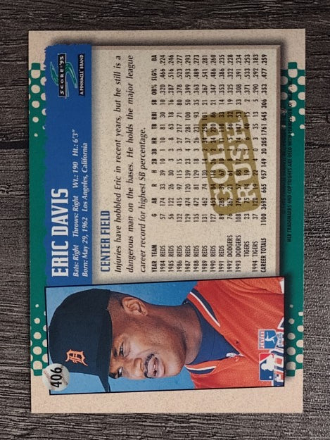 1995 Score Gold Rush #406 Eric Davis