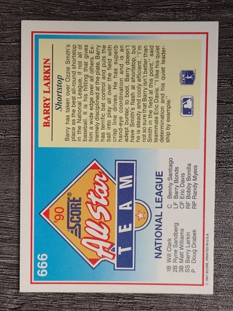 1991 Score #666 Barry Larkin AS
