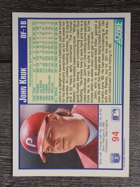 1991 Score #94 John Kruk