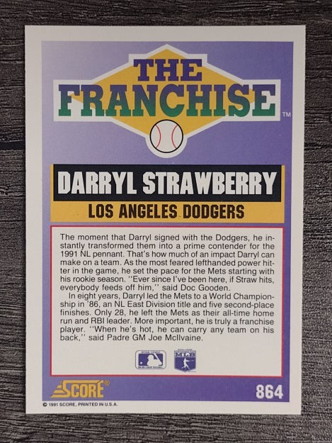 1991 Score #864 Darryl Strawberry FRAN