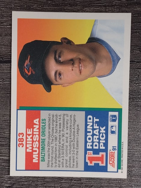 1991 Score #383 Mike Mussina RC