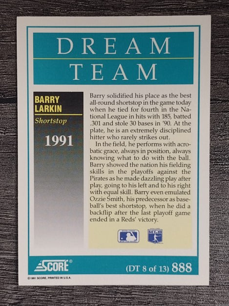 1991 Score #888 Barry Larkin DT