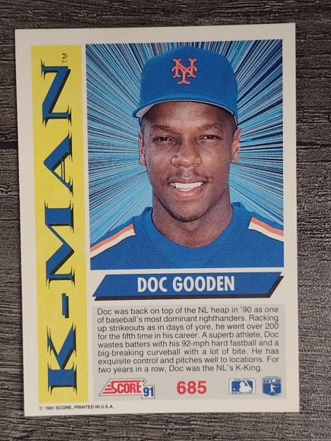 1991 Score #685 Dwight Gooden KM