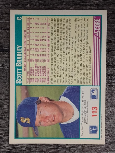 1991 Score #113 Scott Bradley