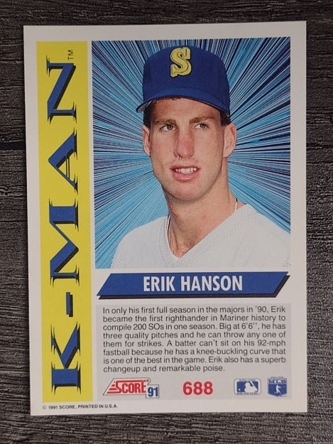 1991 Score #688 Erik Hanson KM