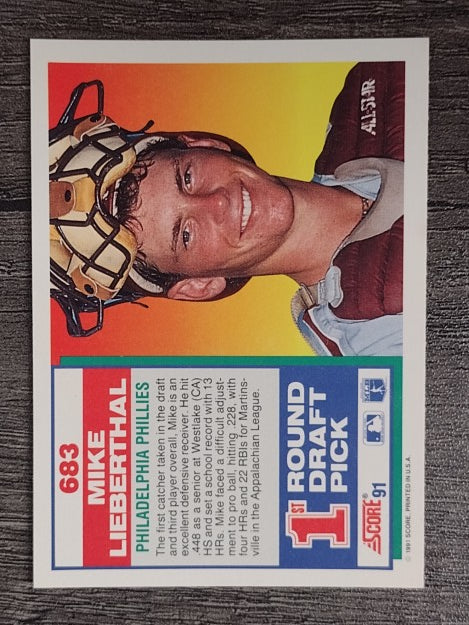 1991 Score #683 Mike Lieberthal RC