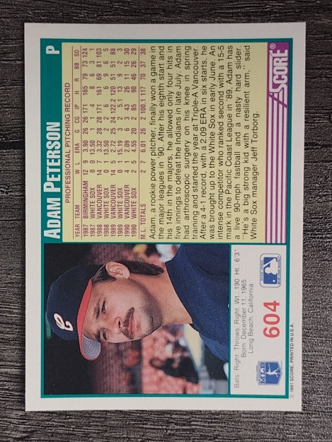 1991 Score #604 Adam Peterson