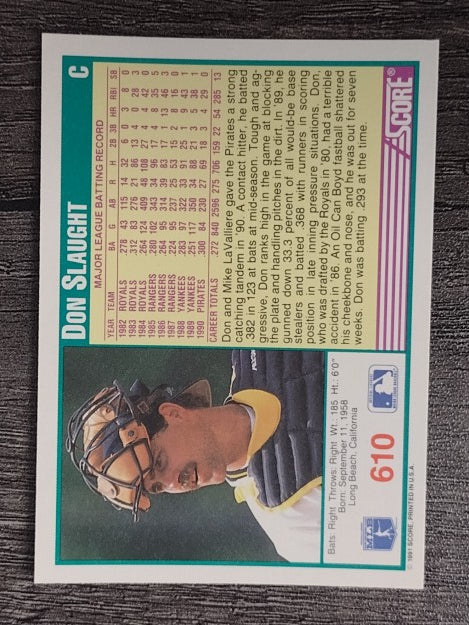 1991 Score #610 Don Slaught