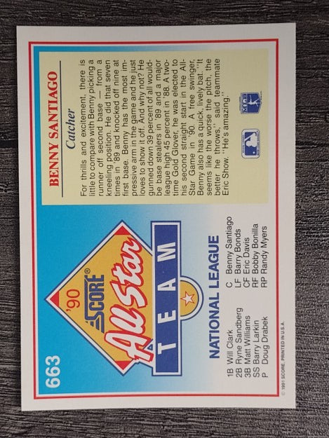 1991 Score #663 Benny Santiago AS