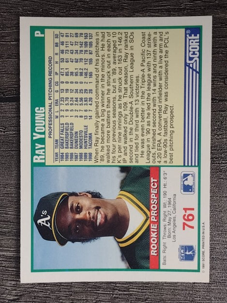 1991 Score #761 Ray Young RC