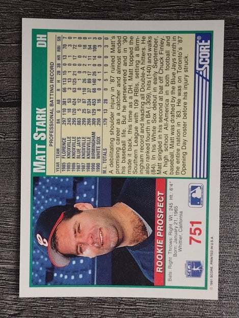 1991 Score #751 Matt Stark RC