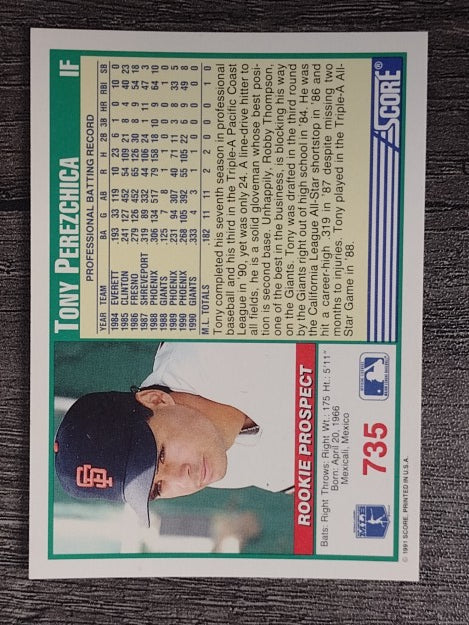 1991 Score #735 Tony Perezchica