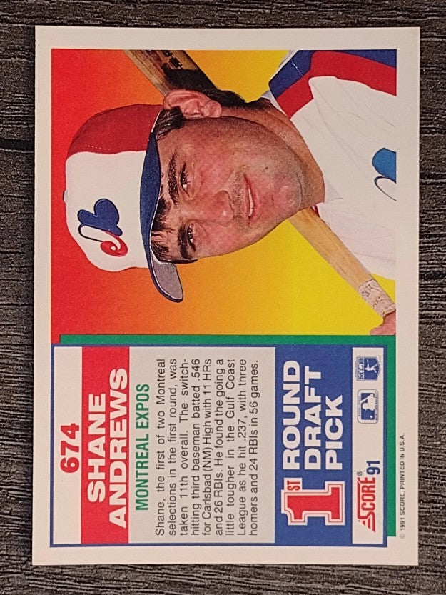 1991 Score #674 Shane Andrews RC