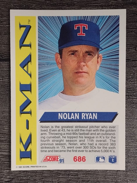 1991 Score #686 Nolan Ryan KM