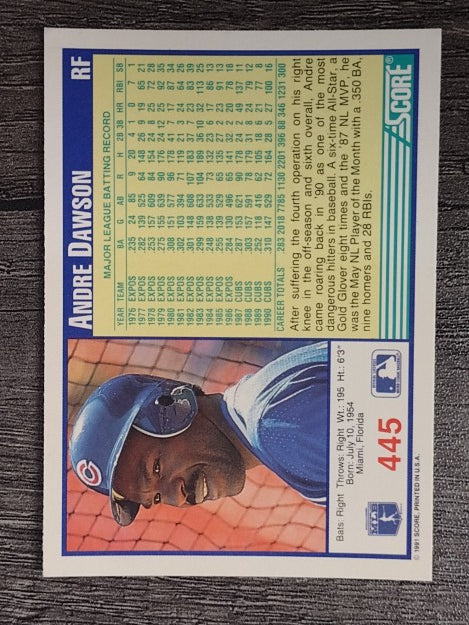 1991 Score #445 Andre Dawson