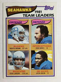 1982 Topps #243 Seahawks TL/Theotis Brown/Steve Largent/John Harris/Jacob Green