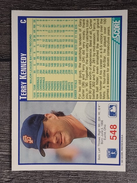 1991 Score #548 Terry Kennedy