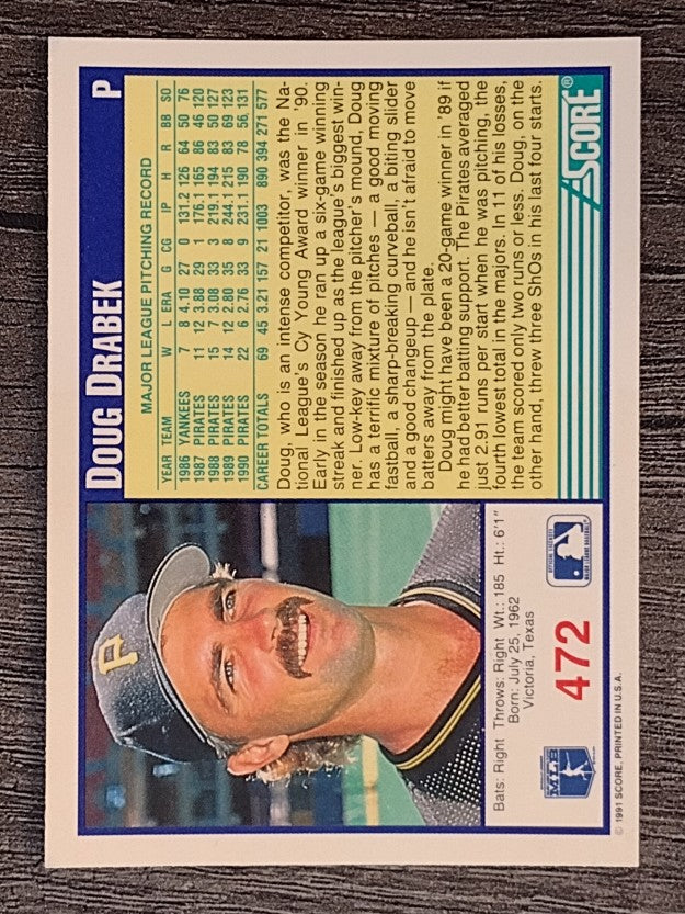 1991 Score #472 Doug Drabek