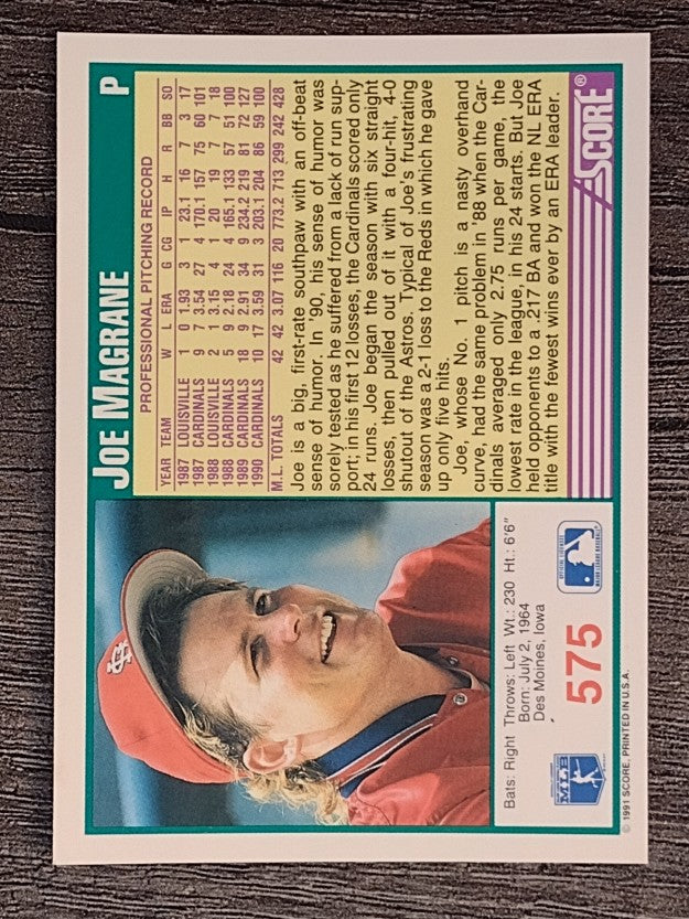 1991 Score #575 Joe Magrane