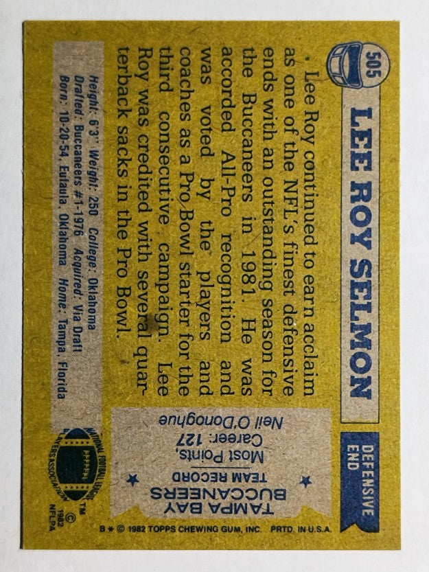 1982 Topps #505 Lee Roy Selmon AP