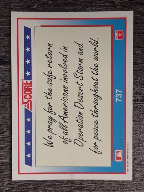 1991 Score #737 American Flag/Pray for Peace
