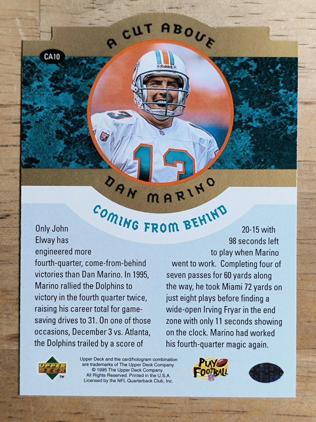 1996 Collector's Choice Dan Marino A Cut Above #CA10 Dan Marino