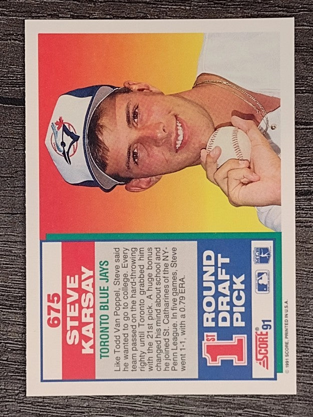 1991 Score #675 Steve Karsay RC