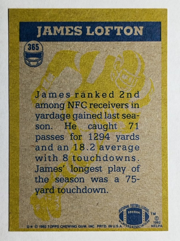 1982 Topps #365 James Lofton IA