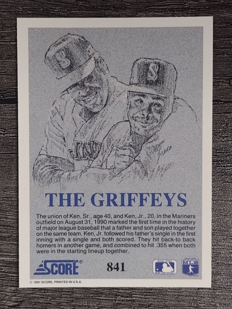 1991 Score #841 Ken Griffey Jr./Ken Griffey Sr.