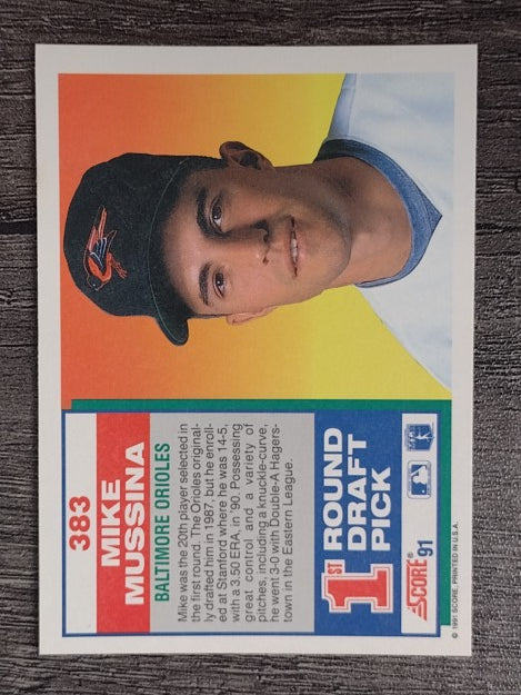 1991 Score #383 Mike Mussina RC