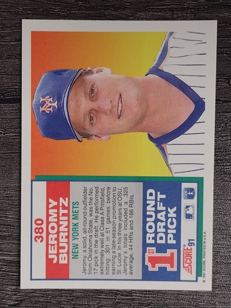 1991 Score #380 Jeromy Burnitz RC