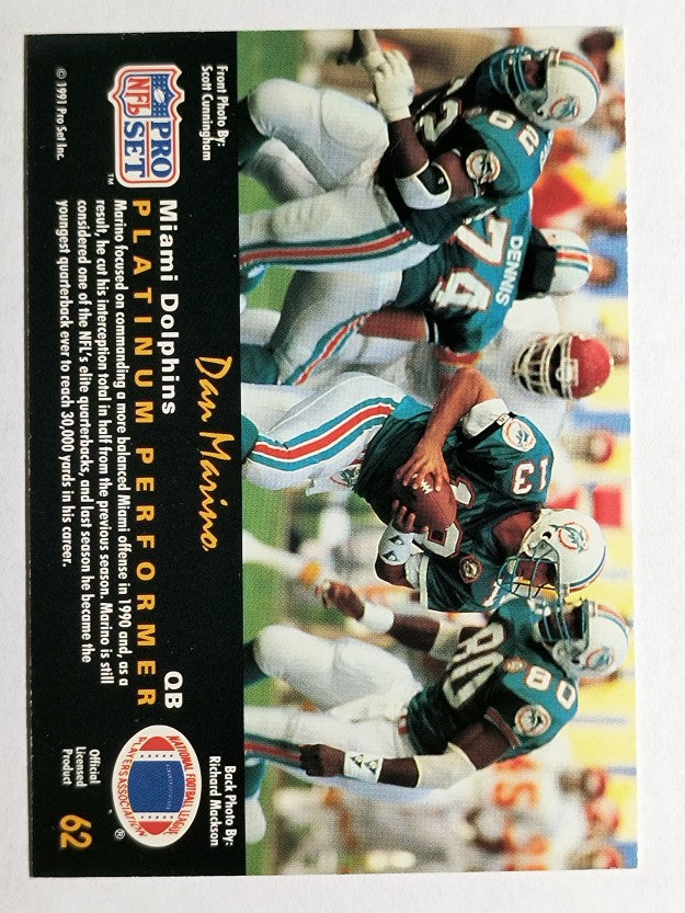 1991 Pro Set Platinum #62 Dan Marino