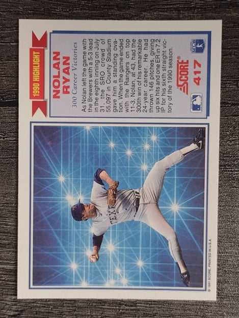 1991 Score #417 Nolan Ryan HL