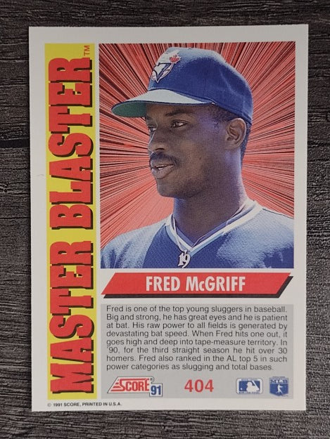 1991 Score #404 Fred McGriff MB