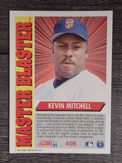 1991 Score #406 Kevin Mitchell MB