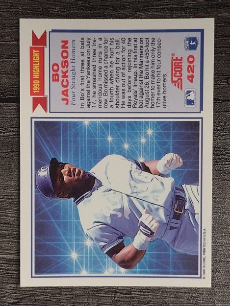 1991 Score #420 Bo Jackson HL